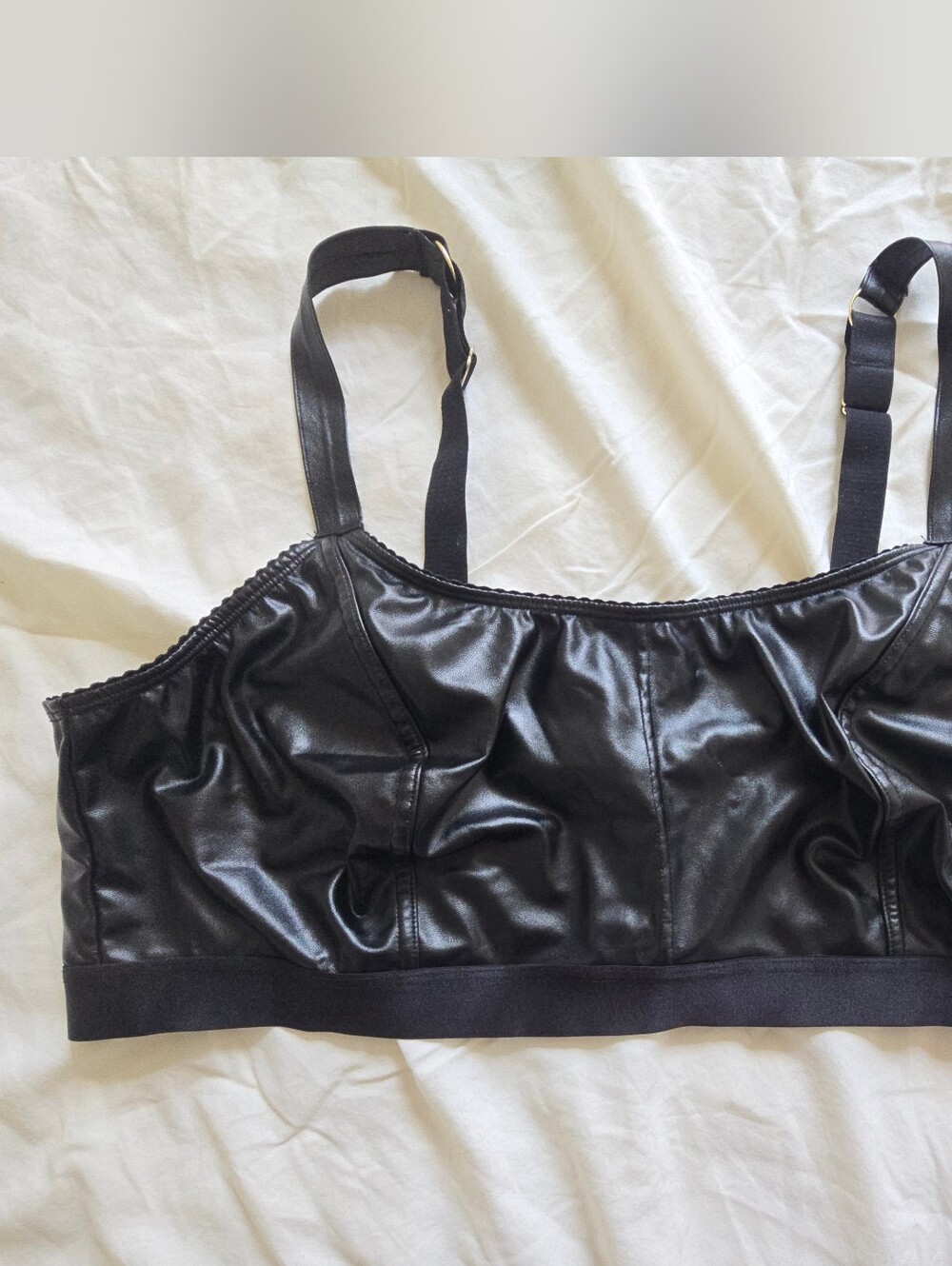 torrid Black Faux Leather Bralette